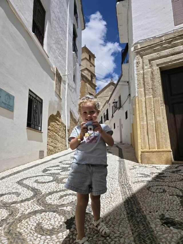 Sophie taking photos in Spain